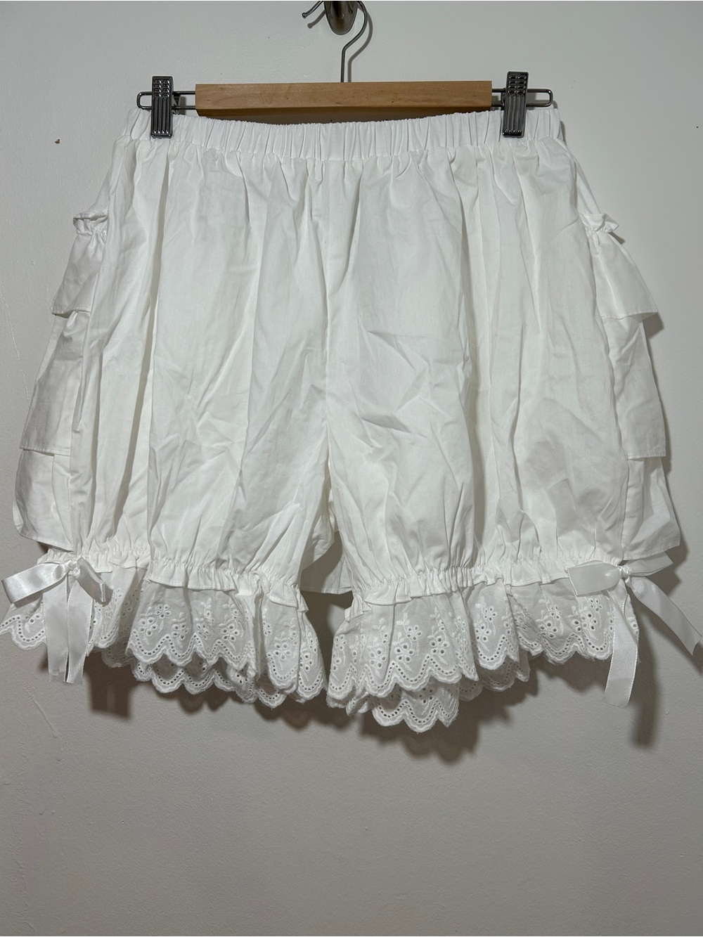 Lolita White Lace-Trim Cotton Bloomer  Size M